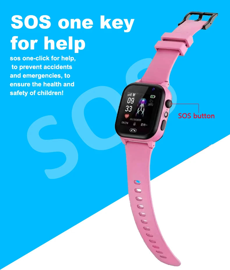 Kids Smart Watch SOS LBS Location Sim Card Call Child SmartWatch Camera IP65 Waterproof Watch Phone For Boys Girls Present Gift