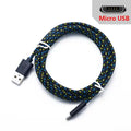 2.4A Micro USB Cable 0.5m/1m/2m/3m Data Sync USB Charge Cable For Samsung Huawei Xiaomi Android Nylon Braided Microusb Data Cord